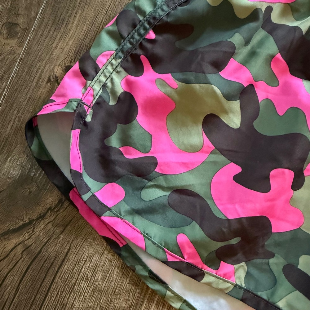 Op Ocean Pacific Swim Board Shorts Juniors XL 15-17 Pink Green Camo Drawstring - Picture 3 of 8